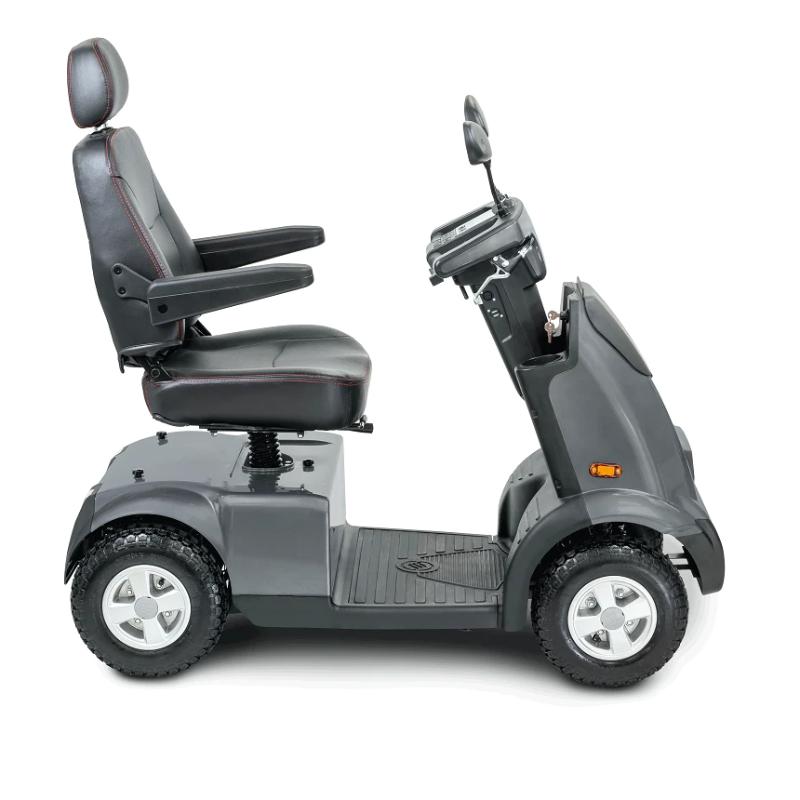 Afikim Afiscooter C4 mobility scooter in grey ride side view