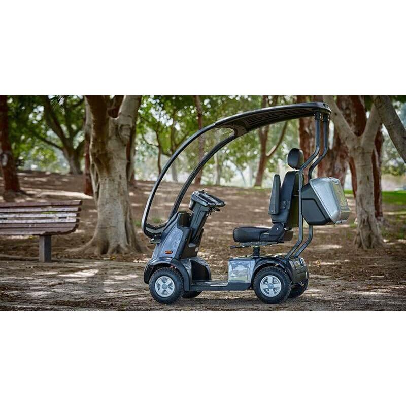 Afikim Afiscooter C4 mobility scooter with canopy left side view