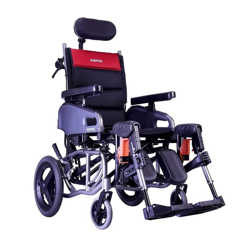 Karman VIP2 seat Tilt in Space Reclining Transport Wheelchair, 36 lbs