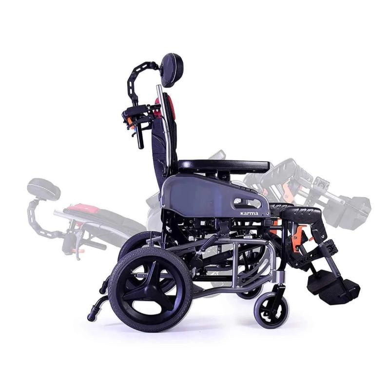 Karman VIP2 seat Tilt in Space Reclining Transport Wheelchair, 36 lbs