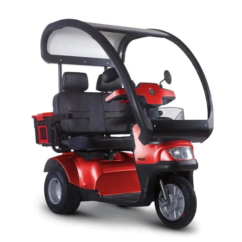 Afikim Afiscooter S3 in red with canopy dual seat