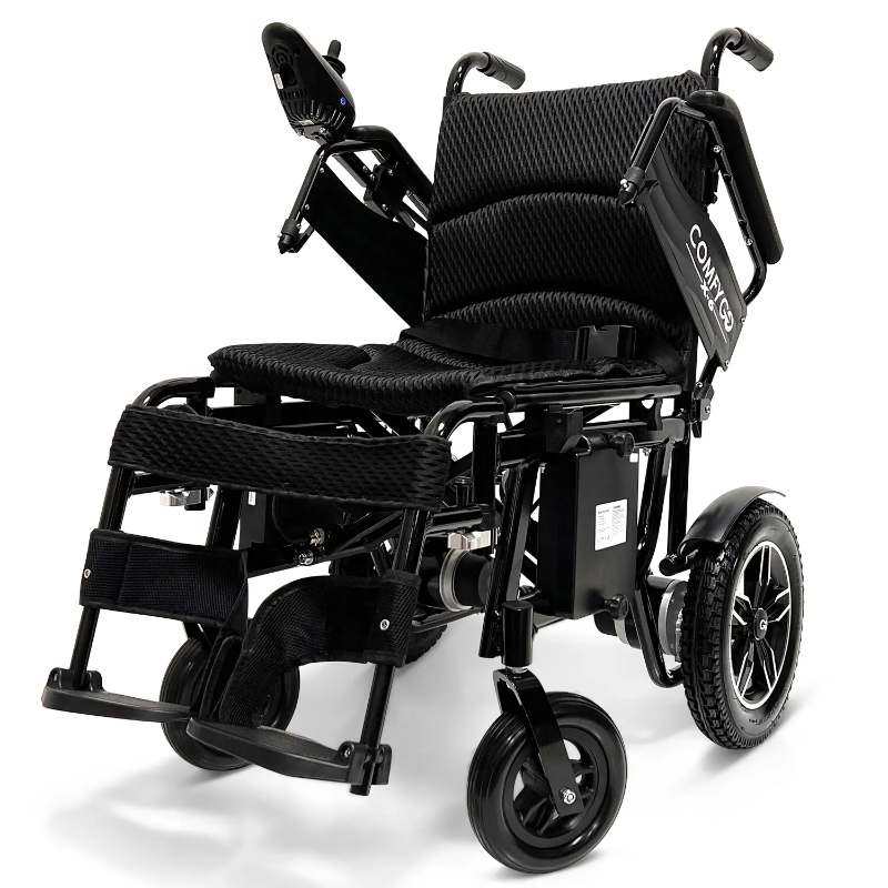 ComfyGO X-6 foldable Electric Wheelchair front side view 