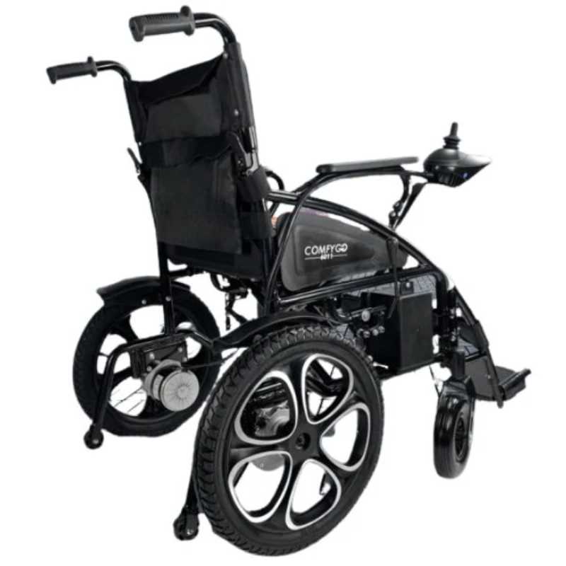 ComfyGo 6011 Electric Wheelchair Black Color Right Back side View