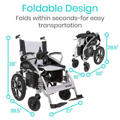 Vive Health Foldable Compact Power Wheelchair