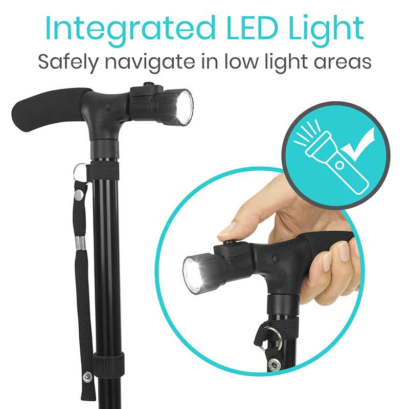 Vive Health LED Folding Cane