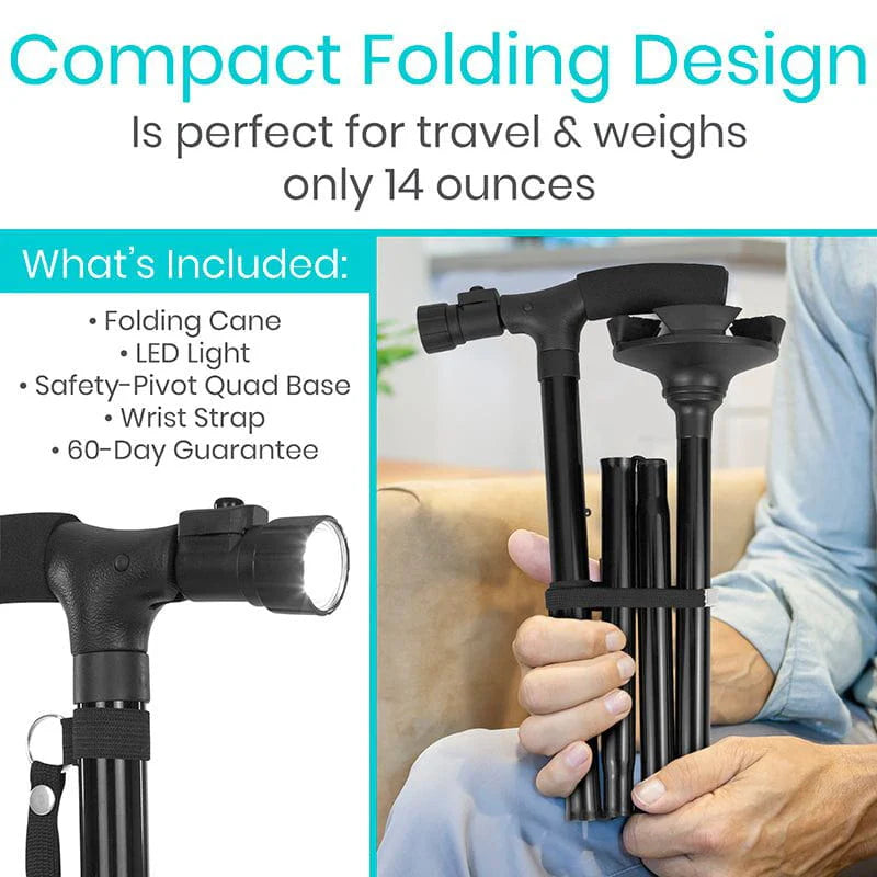 Vive Health LED Folding Cane