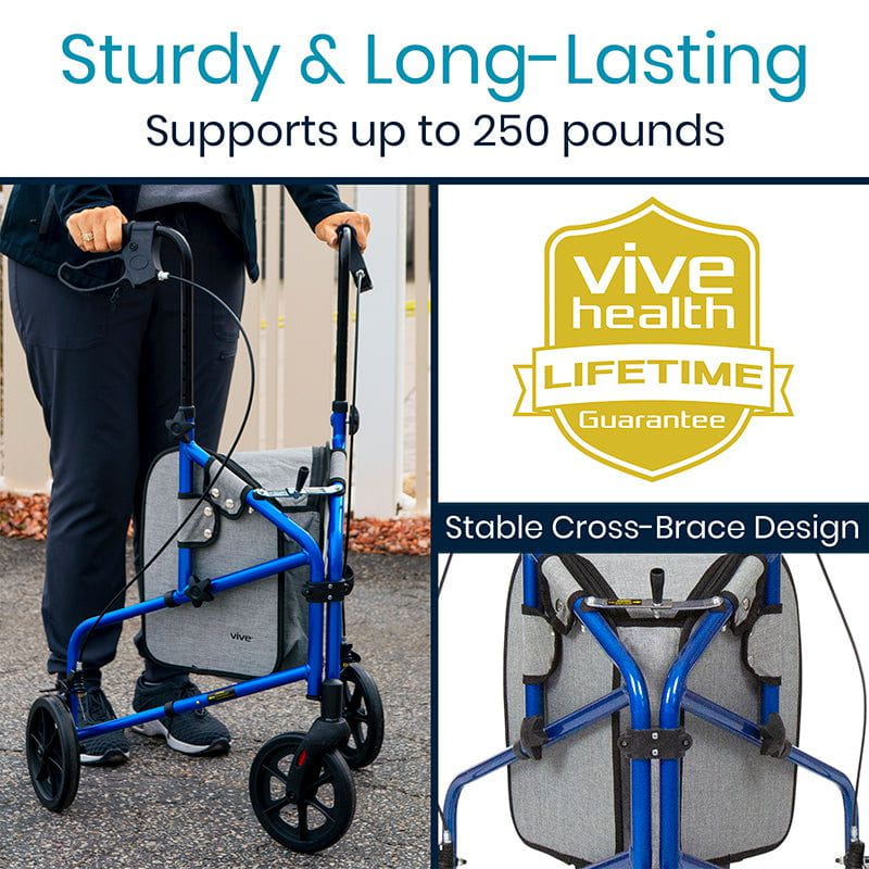 Vive Health 3 Wheel Walker Rollator