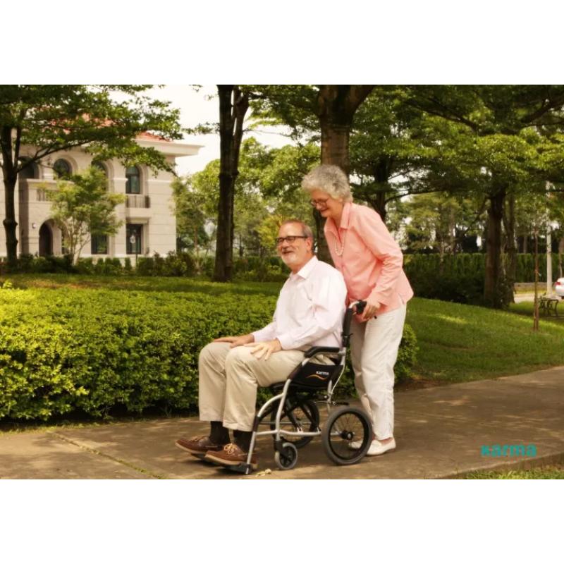 Karman Ergo Lite Ultra Lightweight Ergonomic Transport Wheelchair Weighs under 18 lbs