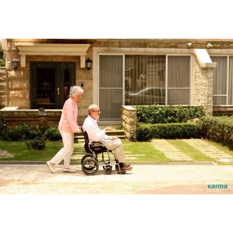 Karman Ergo Lite Ultra Lightweight Ergonomic Transport Wheelchair Weighs under 18 lbs