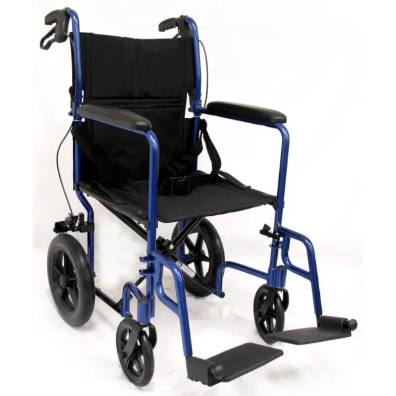 Karman LT-1000HB Lightweight Transport Chair with Hand Brakes and Removable Footrest, 19 lbs.