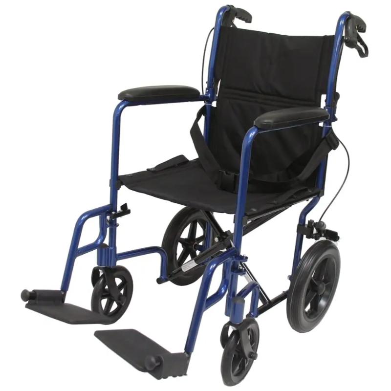 Karman LT-1000HB Lightweight Transport Chair with Hand Brakes and Removable Footrest, 19 lbs.