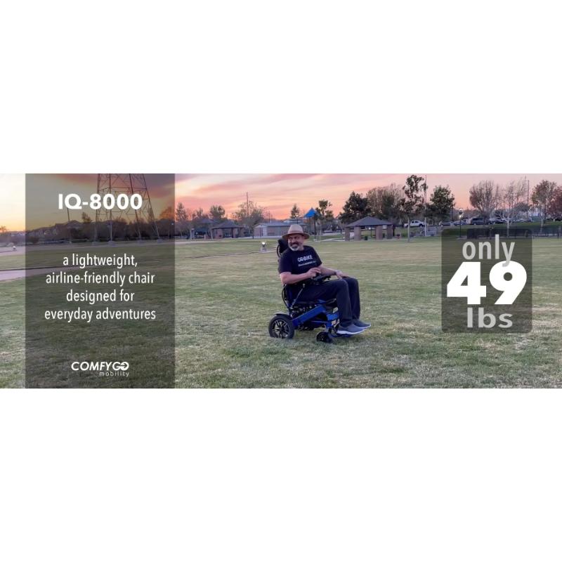 ComfyGo IQ-8000 Folding Lightweight Electric Wheelchair