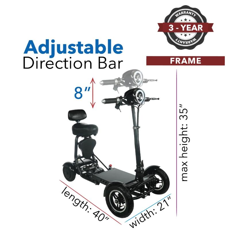 MS-3000 Foldable Mobility Scooters adjustable direction bar by comfygo
