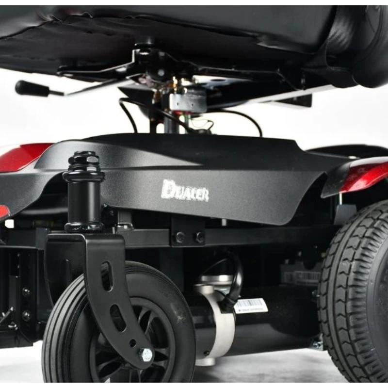 Merits Health P312 FWD/RWD Dualer Electric Power Wheelchair rear base view 