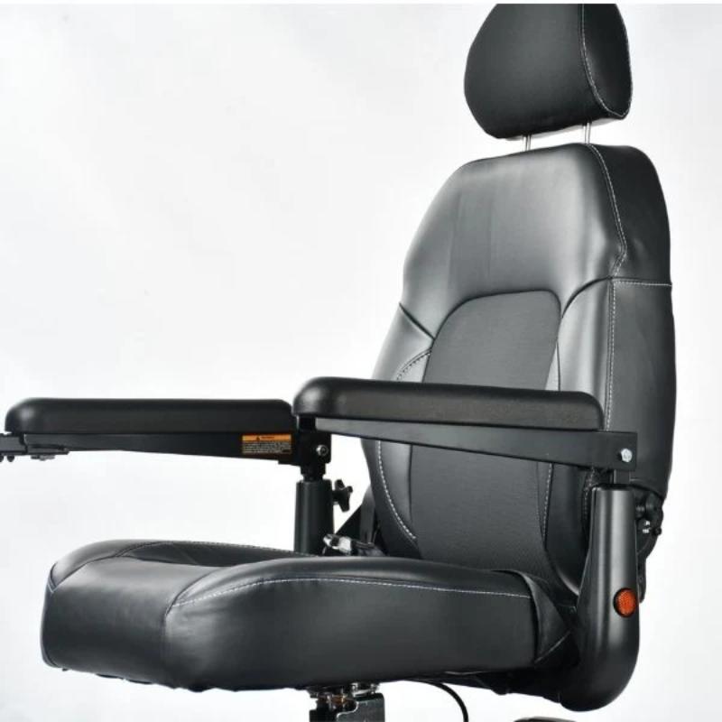 Merits P-312 Compact FWD/RWD Dualer Power Wheelchair seat view 