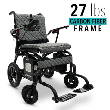 Phoenix Carbon Fiber Electric Wheelchair  Lightweight  Long Range  Airline Approved 27 lbs in grey

