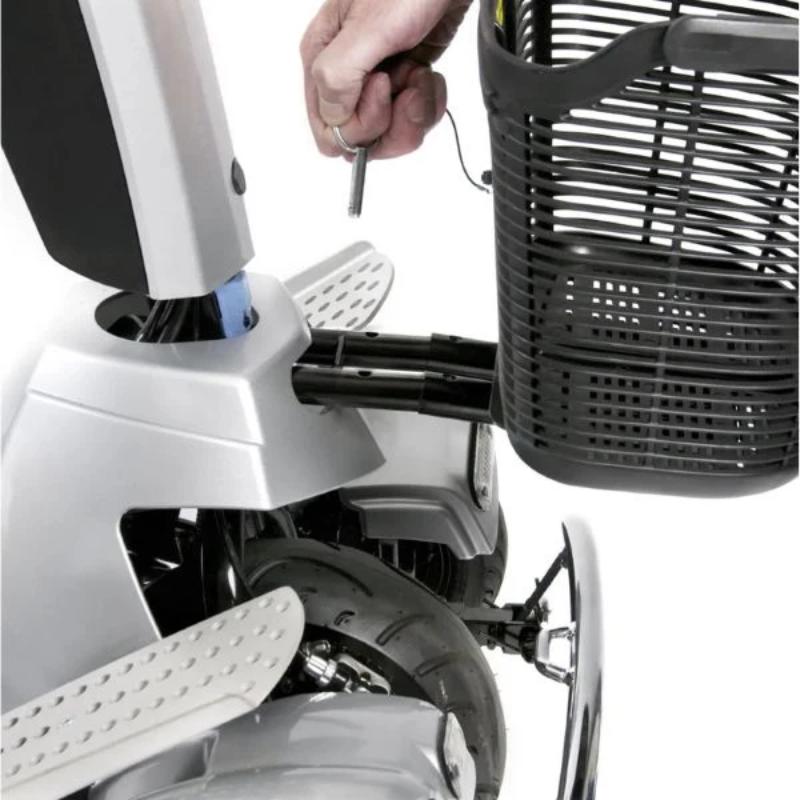 Quingo Toura 2 Heavy Duty Mobility Scooter basket view 
