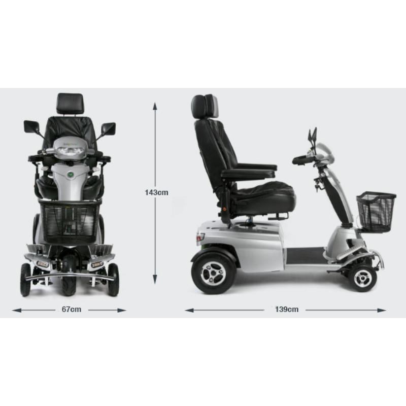 Quingo Toura 2 mobility scooter dimensions in cm 