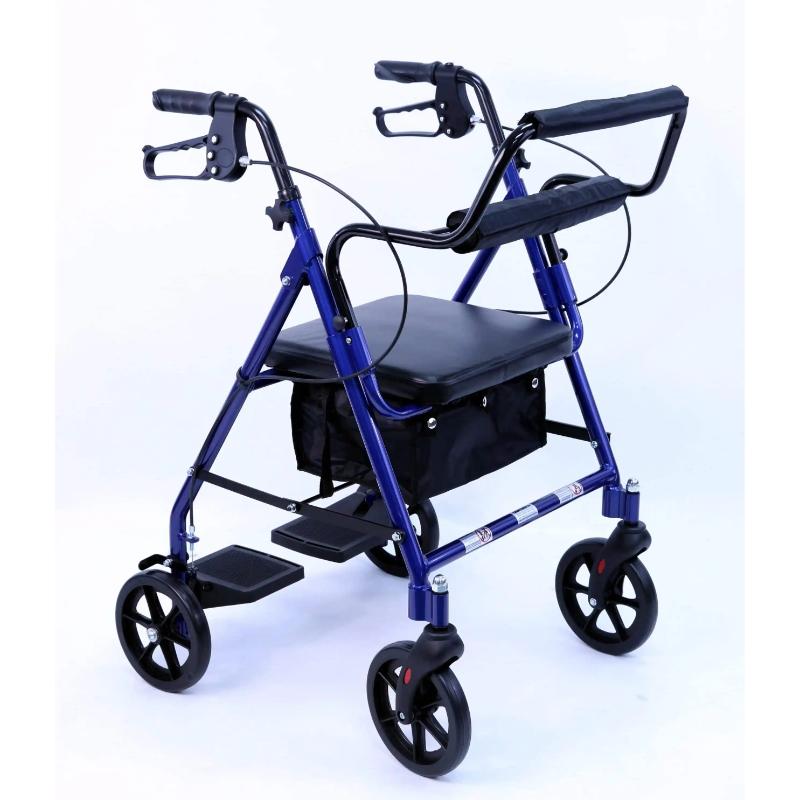 Karman R-4602-T Rollator and Transport Combo with Flip-up Footplate and Padded, 21lbs