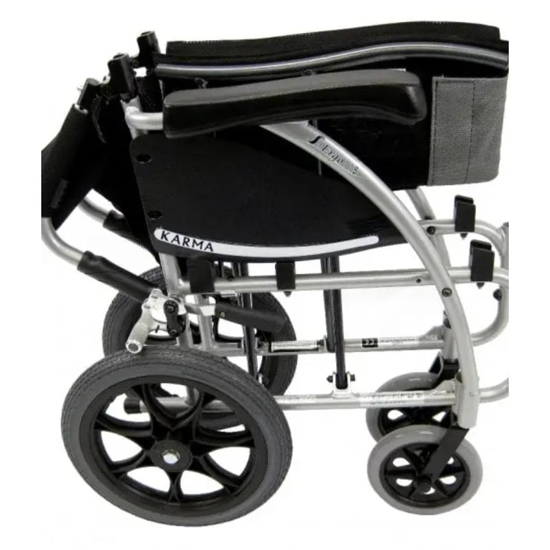 Karman S-ERGO 115 Ergonomic Transport Wheelchair 14" flat free rear wheels