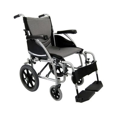 Karman S-ERGO 115 Ergonomic Transport Wheelchair 14" flat free rear wheels