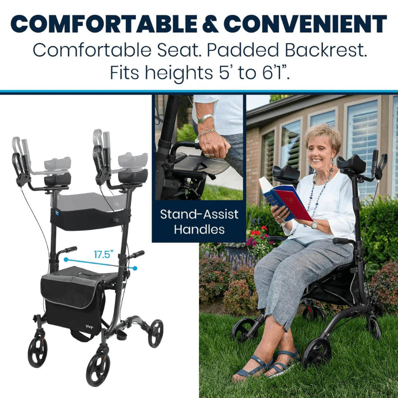 Vive Health Upright Rollator Walker