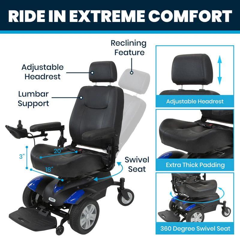 Vive Health Electric Wheelchair Model V In Blue