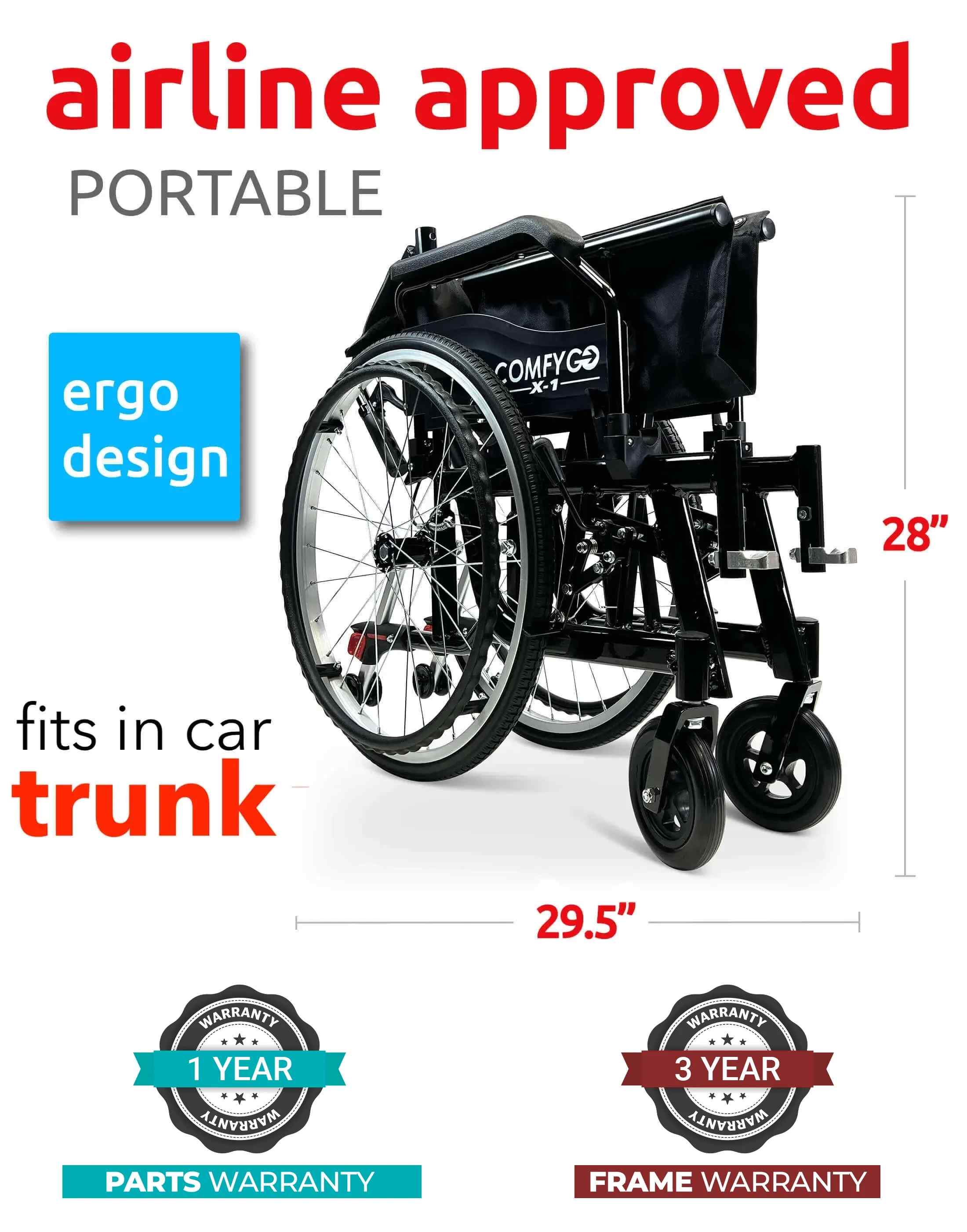 ComfyGO X-1 Lightweight Manual Wheelchair