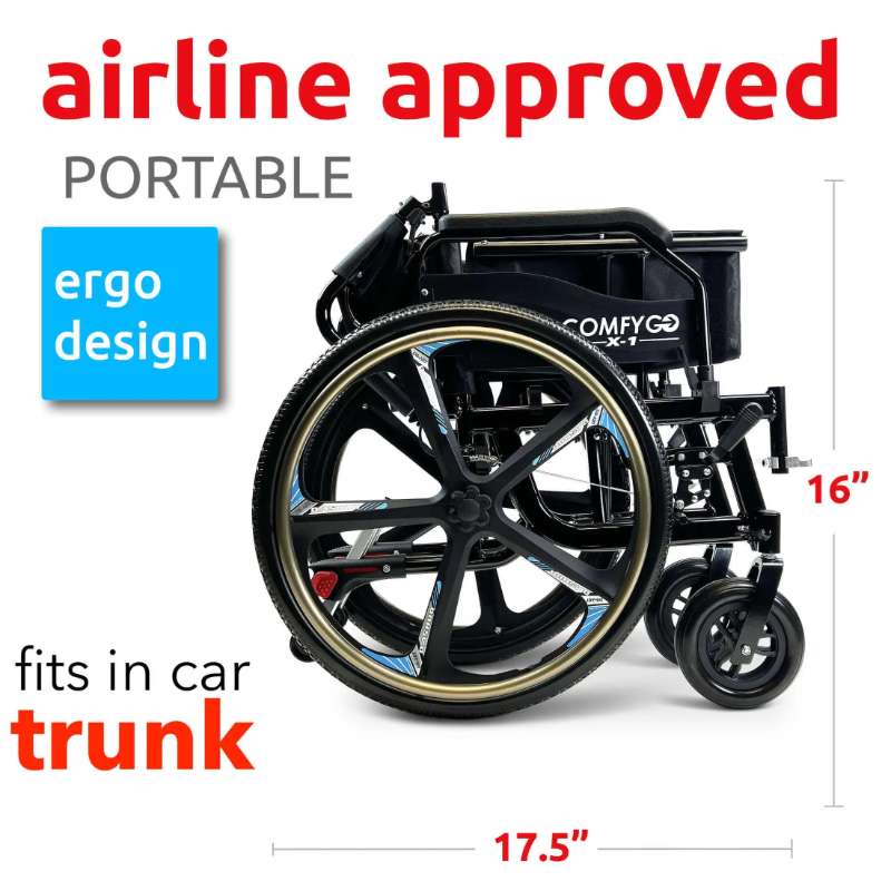 comfy go X 1 Lightweight Manual Wheelchair airline approved 