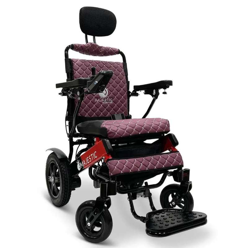 comfy go majestic  iq-9000 black red purple electric wheelchair with auto recline