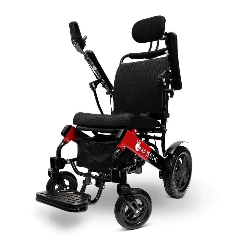 comfy go majestic iq-9000 black red standard electric wheelchair with auto recline