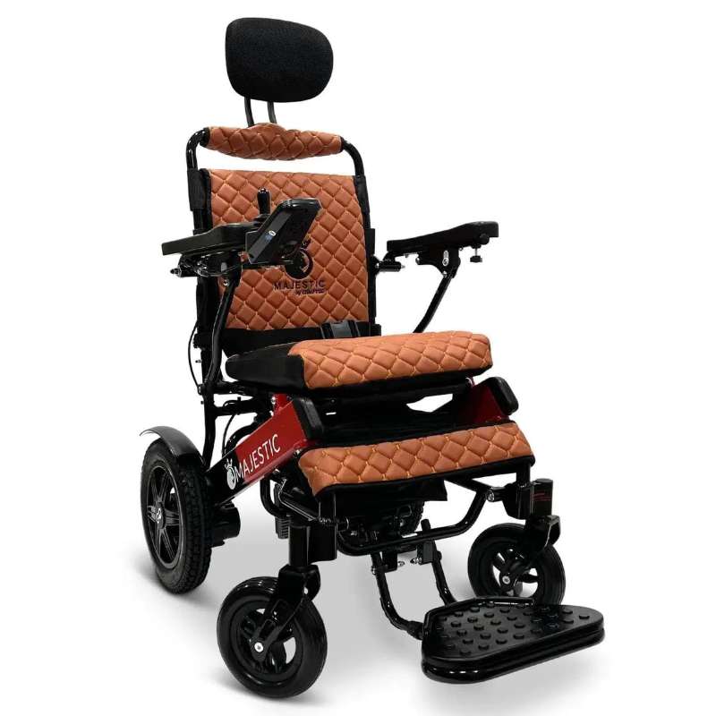 comfy go majestic iq-9000 black red taba electric wheelchair with auto recline