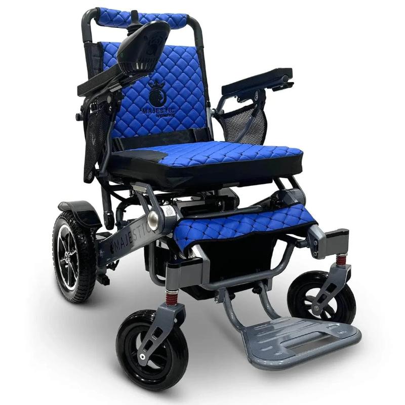 comfy go silver blue majestic iq 7000 auto folding remote controlled electric wheelchair