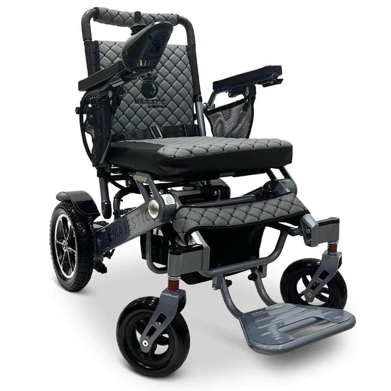 comfy go silver gray majestic iq 7000 auto folding remote controlled electric wheelchair