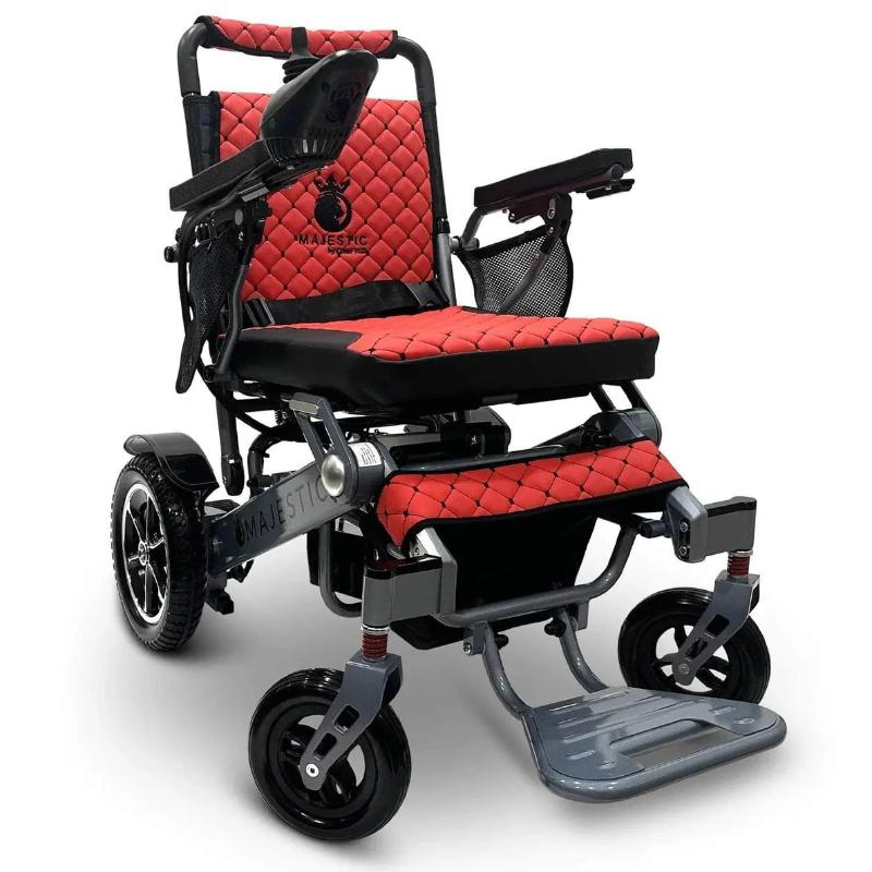 comfy go silver red majestic iq 7000 auto folding remote controlled electric wheelchair