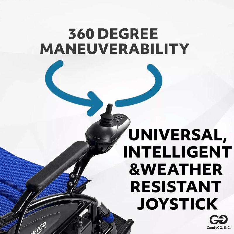 ComfyGO 6011 Folding Electric Wheelchair 360 degree maneuverability