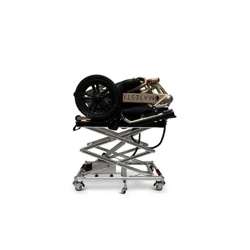 comfygo GOLift portable Lift for Electric Wheelchairs & Scooterswith power chair half folded 