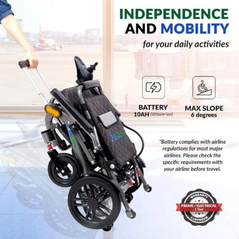 comfygo Glide Care G-5 Lightweight Electric Wheelchair max slope 6 degrees 
