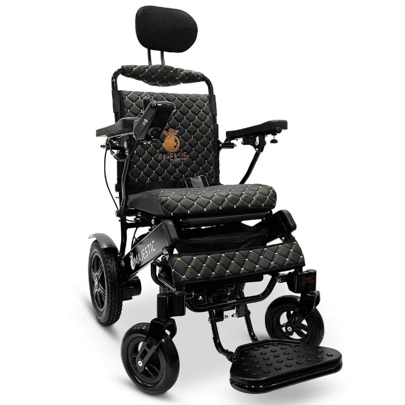 comfygo black frame black majestic iq 9000 long range electric wheelchair auto recline