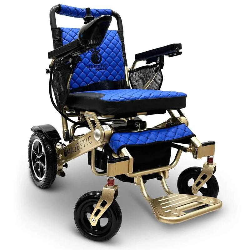 comfygo bronze blue majestic iq 7000 auto folding remote controlled electric wheelchair