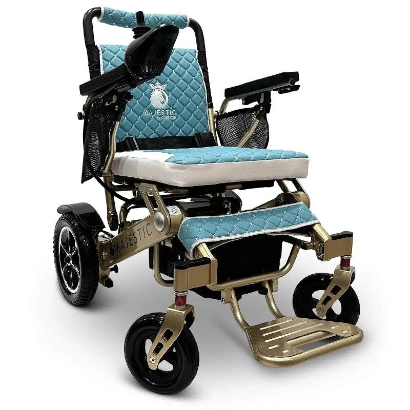 comfygo bronze teal majestic iq 7000 auto folding remote controlled electric wheelchair