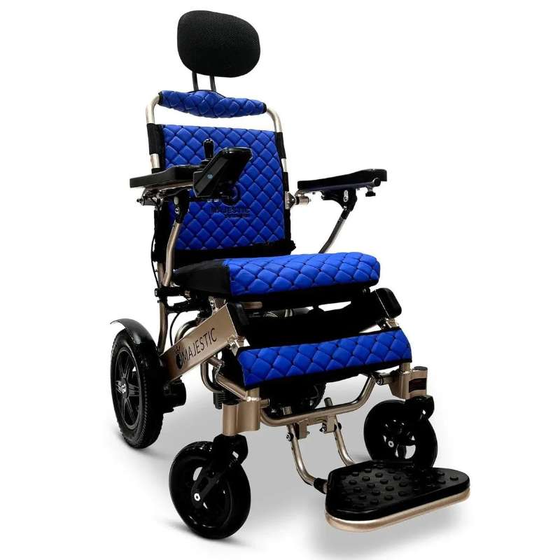 comfygo iq-9000 bronze blue long range electric wheelchair with auto recline