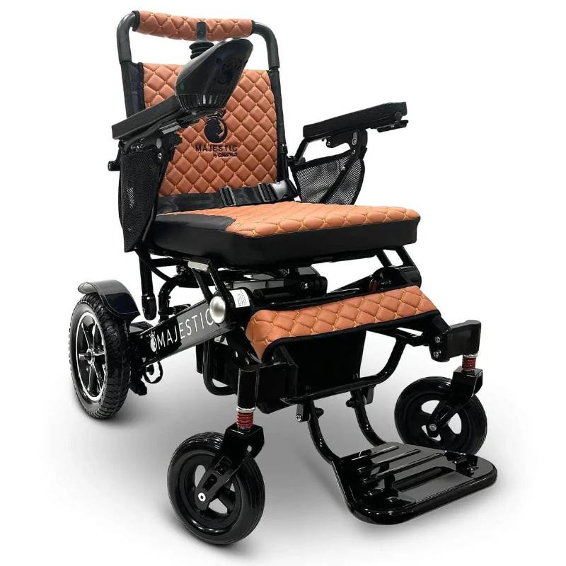 comfygo majestic black frame taba cushion iq 7000 auto folding remote controlled electric wheelchair