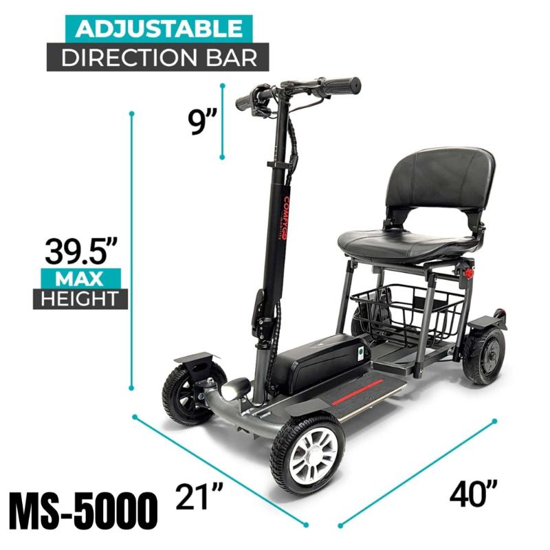 comfygo ms5000 4 wheel mobility scooter adjustable bar
