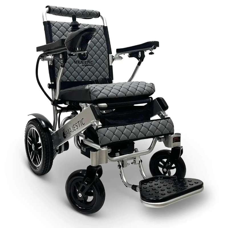 comfygo silver gray majestic-iq-8000 remote controlled lightweight electric wheelchair