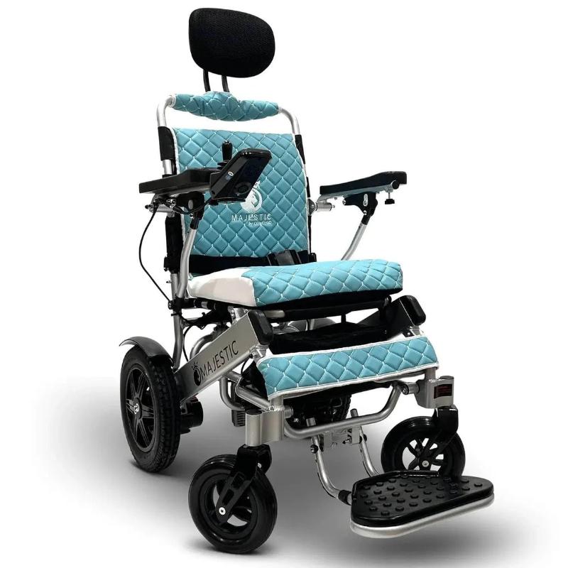 comfygo silver teal iq-9000 long range electric wheelchair Seat Width 17.5 inches majestic