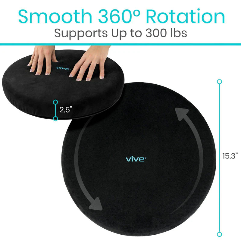 Vive Health Gel Swivel Seat Cushion - Alleviate Pressure and Discomfort