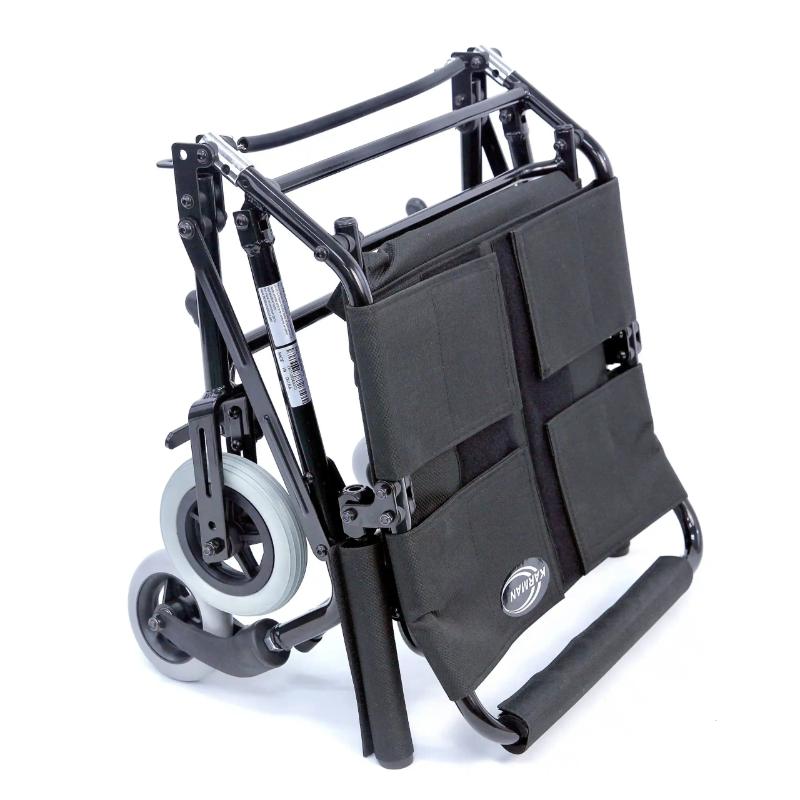 Karman KNTV10A Ultra Lightweight Travel Wheelchair with Flip-up Footplate in, 14.9 lbs.