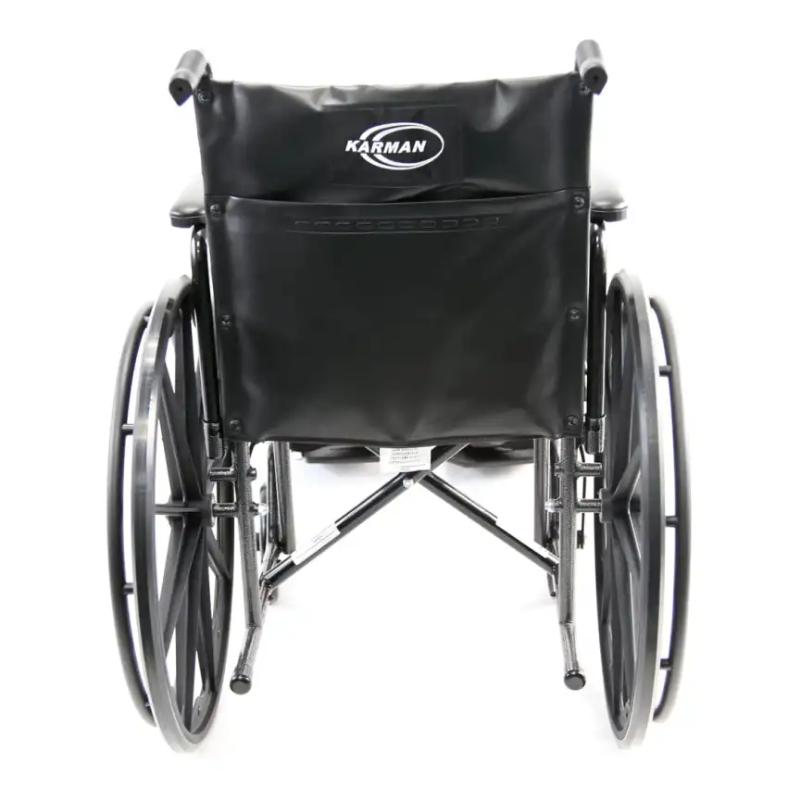 Karman KN-700T Adujustable Seat Steel Wheelchair with Removable Armrest, 39 lbs.