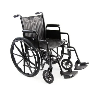 Karman KN-700T Adujustable Seat Steel Wheelchair with Removable Armrest, 39 lbs.